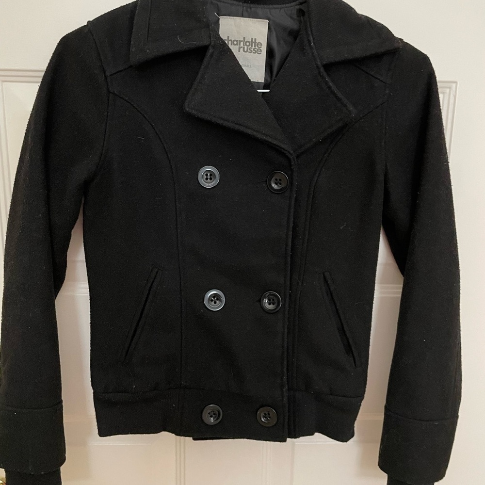 Charlotte Russe Double Breasted Wool Coat.  XS - Picture 4 of 10
